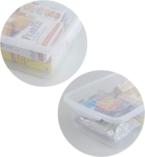 Inhouse 14 Quart Clear Storage Bins - Plastic Latching Containers with Lid | Set of 4 Shoe Boxes