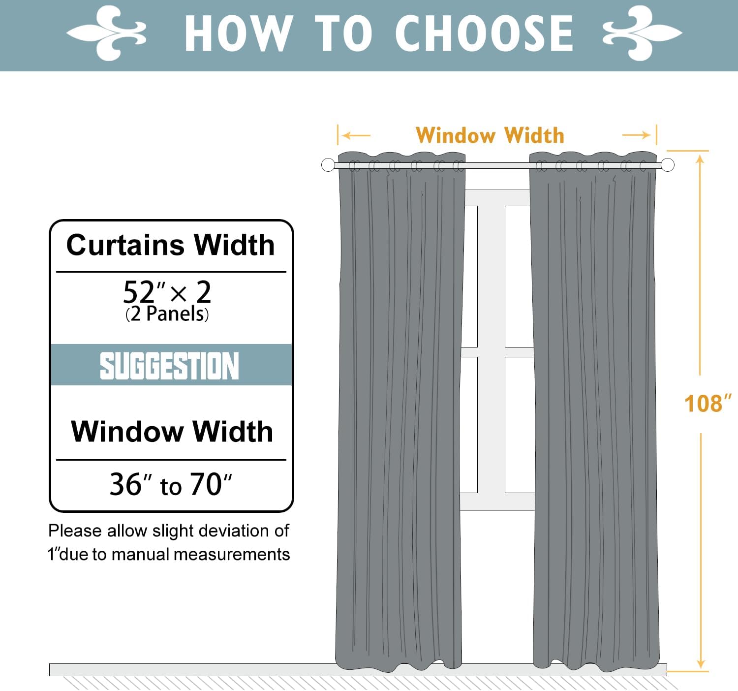 ChrisDowa Blackout Curtains - 108-Inch Long Thermal Insulated Grommet Panels | Navy Blue, 2-Panel Set