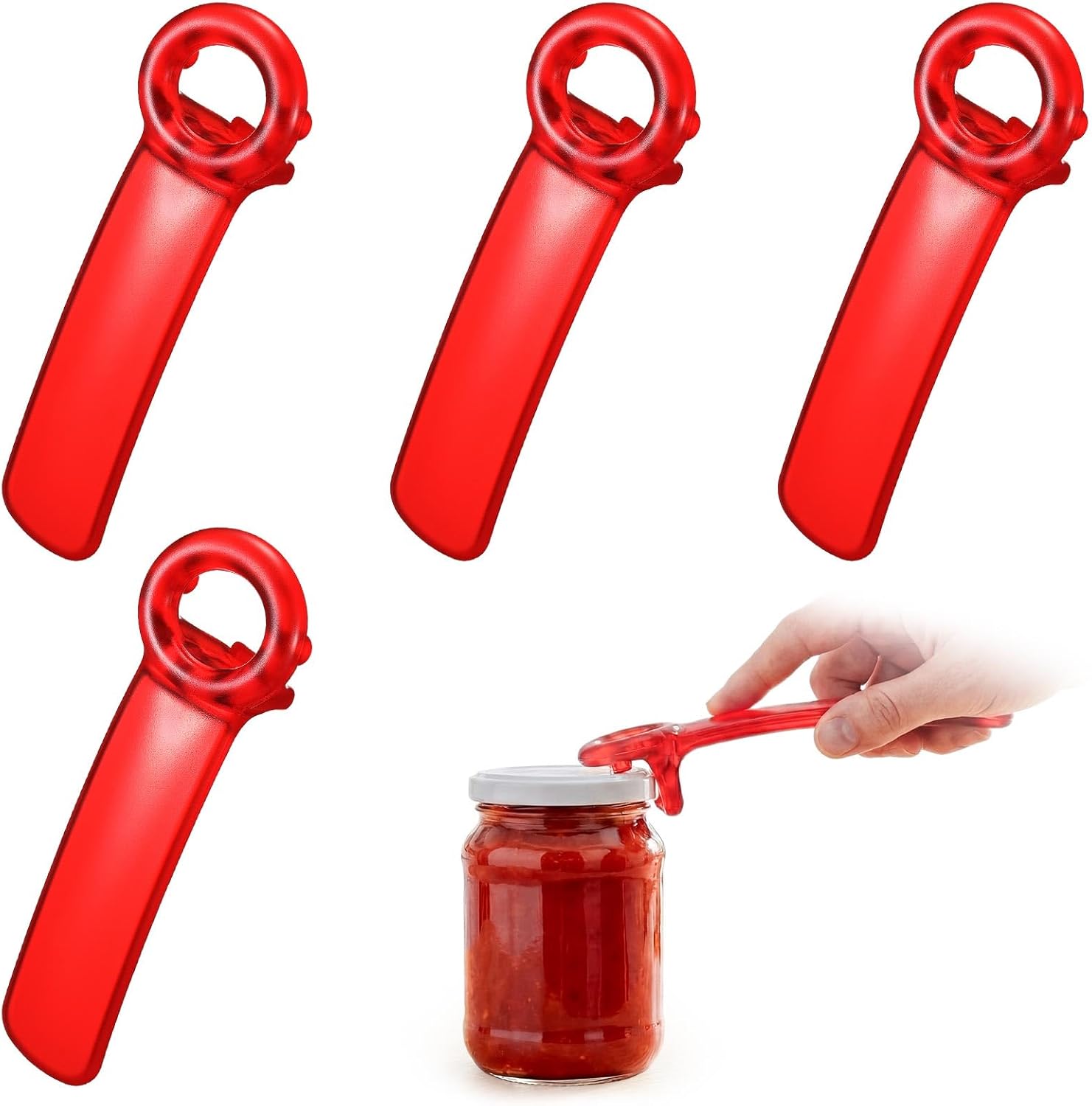 Skiennix Jar Lid Opener Set - 4 Pcs Easy Grip Tool for Seniors & Arthritis Relief | Kitchen Accessory