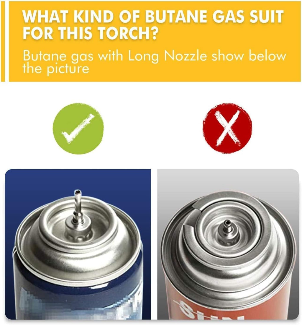 TBTeeK Butane Torch - Adjustable Flame Kitchen Torch with Safety Lock | 2-Pack for Cooking & DIY