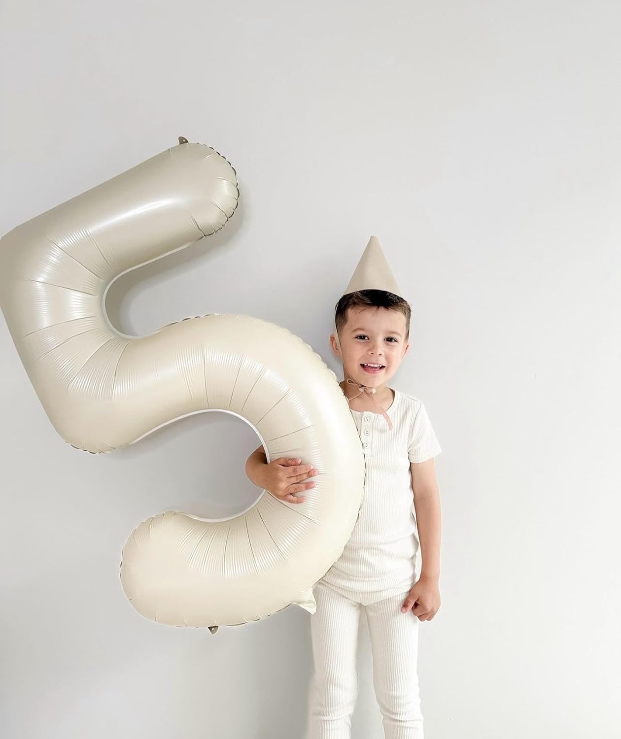 Number 8 Balloon - Cream 40 Inch Birthday Decoration for Boys & Girls | Party Supplies