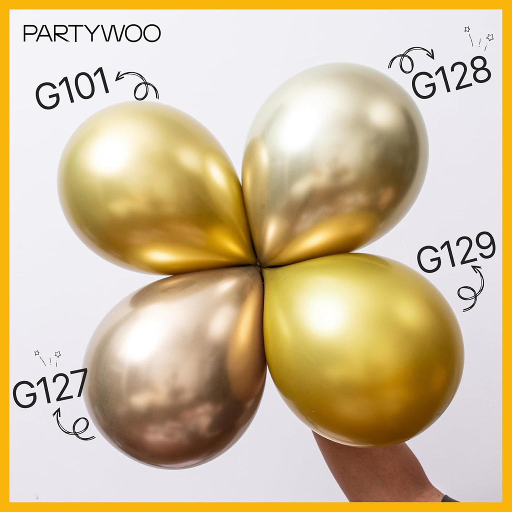 PartyWoo Gold Balloon Arch Kit - 85pcs in Various Sizes for Birthday, Wedding, Baby Shower Decor