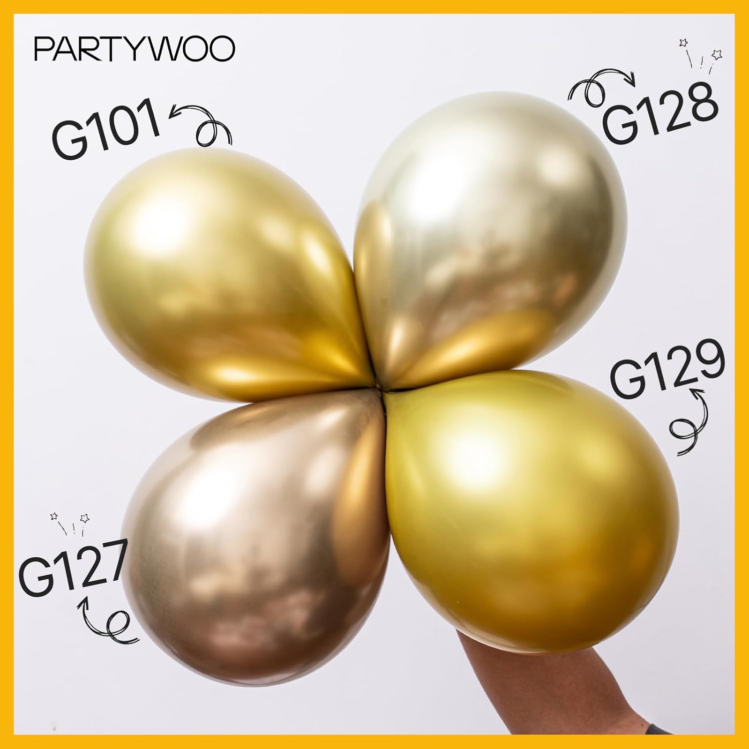 PartyWoo Gold Balloon Arch Kit - 85pcs in Various Sizes for Birthday, Wedding, Baby Shower Decor