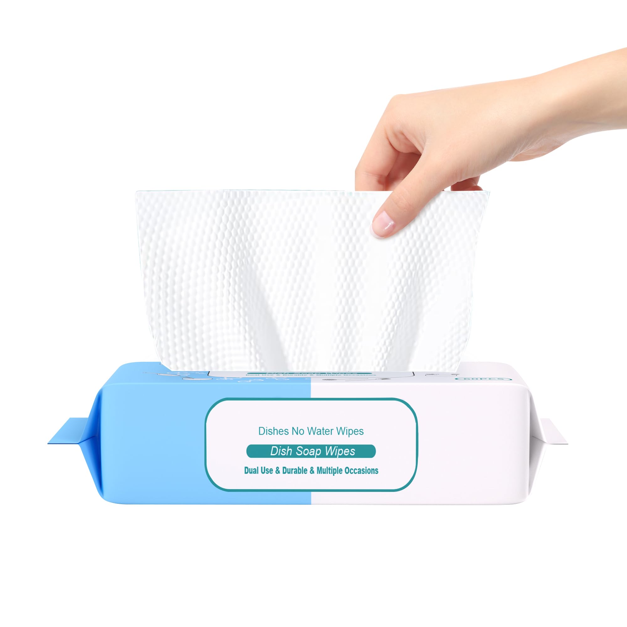 Reusable Dry & Wet Dish Soap Foam Wipes - Multi-Purpose Cleaning Towels for Kitchen, Bathroom, Travel | No Water Needed, Eco-Friendly, Reaches Hard-to-Clean Areas (60 Pack)