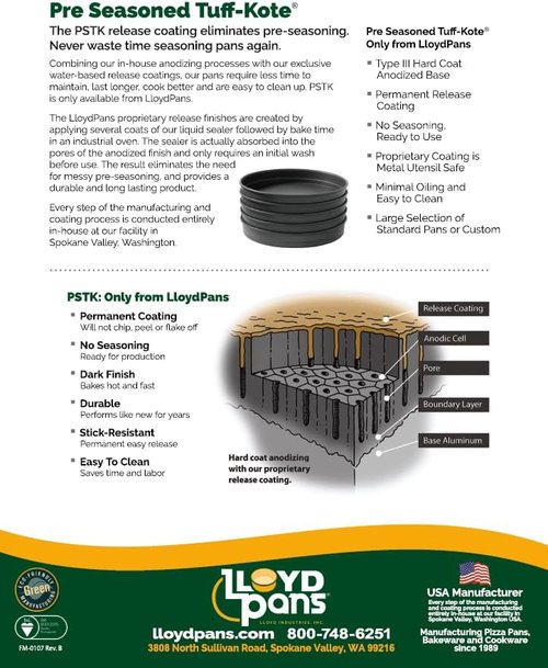 Lloyd Pans Detroit Style Pizza Pan - 10" x 14" x 2.5" | Perfect for Crispy, Delicious Pizzas