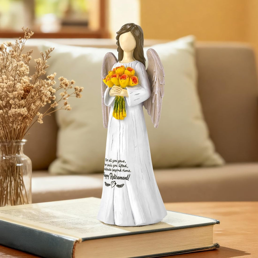 Sentimental Retirement Gifts for Women | Hand-Painted Angel Figurine - Perfect for Teachers, Nurses & Friends - 7”