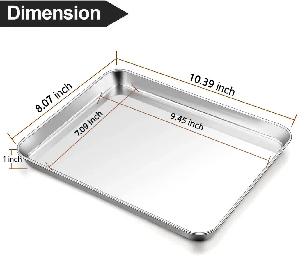 Umite Chef Baking Sheet Set - Professional Stainless Steel Cookie Trays | Non-Toxic, Easy Clean, 10.39x8.07 Inches