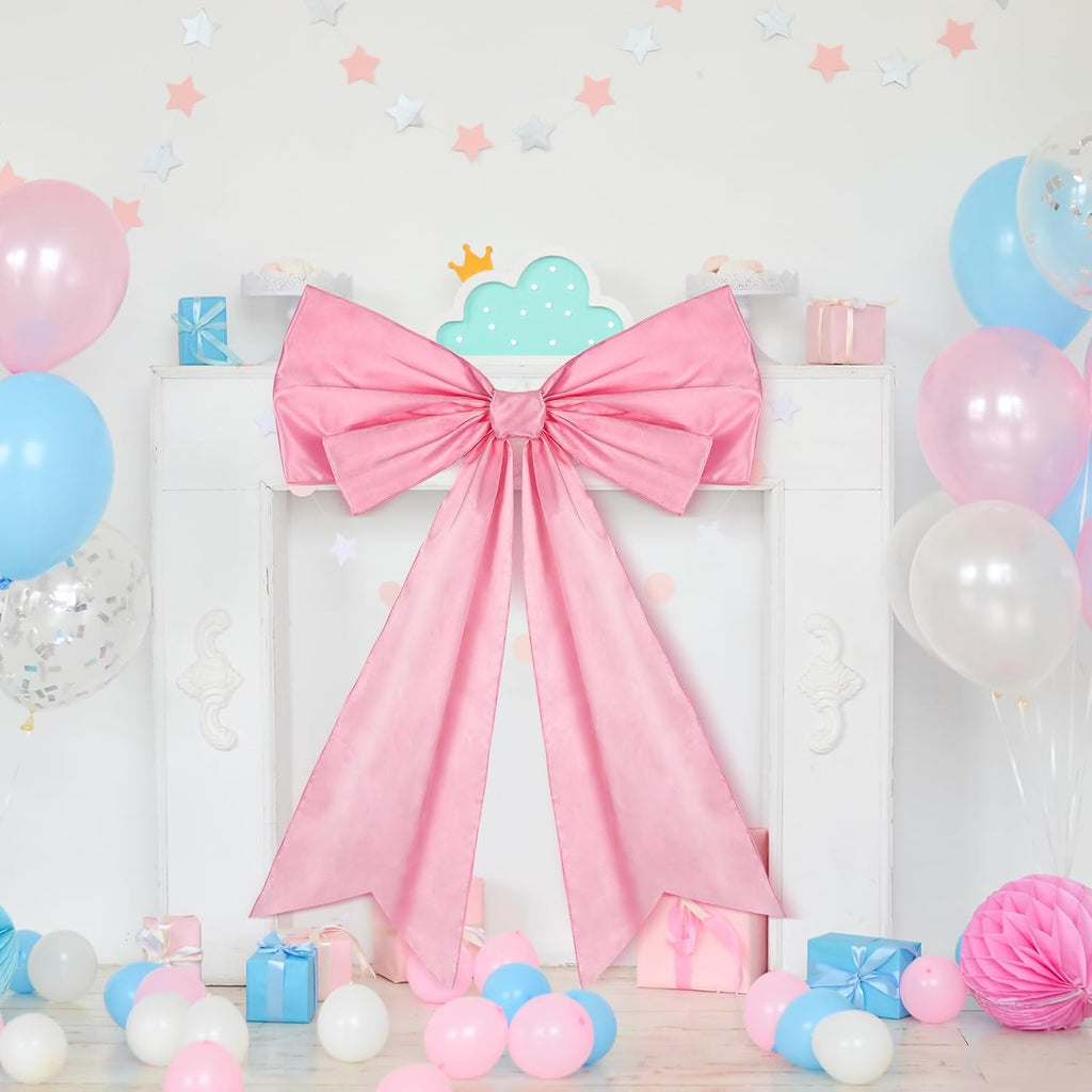 Skiennix Large Pink Coquette Bow - 27.6 x 21.7 Inches | Perfect for Birthday & Bridal Showers