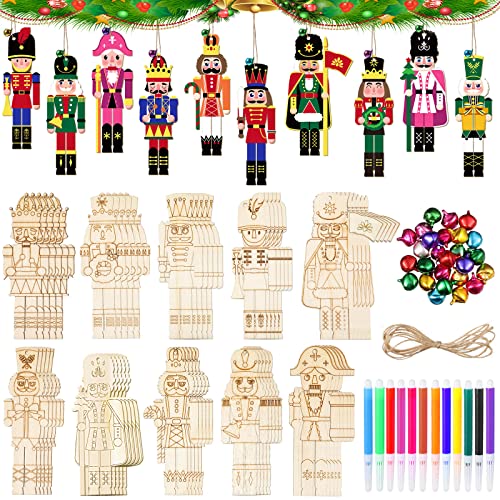 Christmas Nutcracker Wooden Ornaments Set 60 Pcs DIY Holiday Decorations - Variation of THIS listing 60