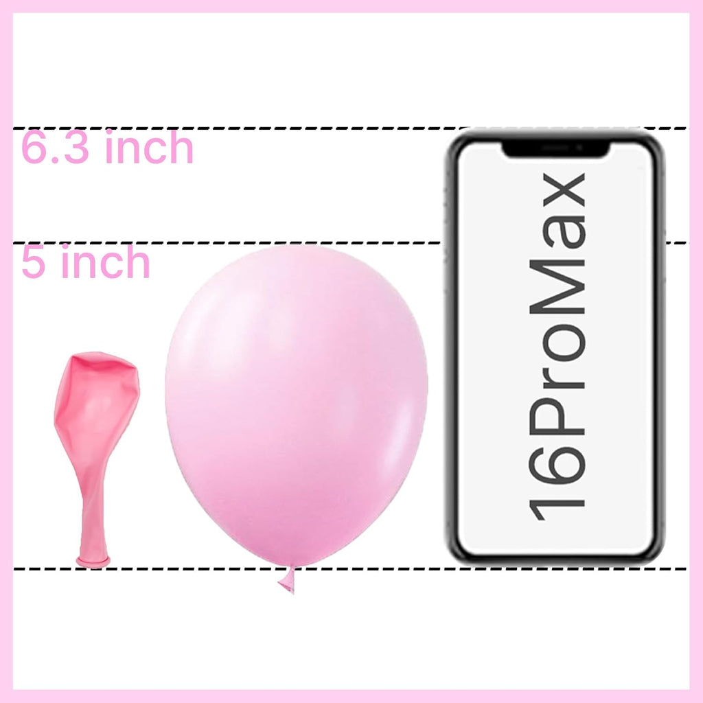 PartyWoo Baby Pink Balloons - 100pcs 5-Inch Pastel Balloons for Baby Showers & Celebrations