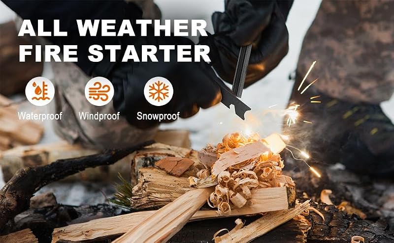 Magnesium Fire Starter with Striker for Camping & Survival