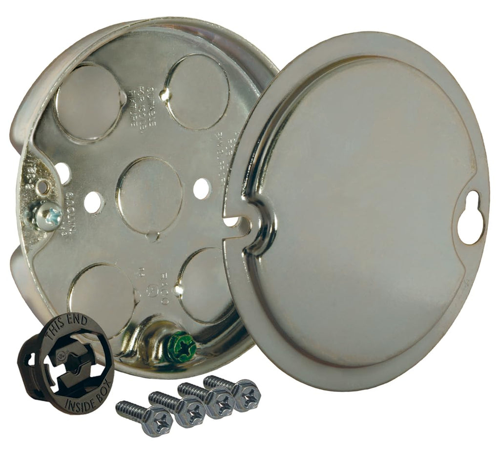 Hubbell-Raco 295 1/2-Inch Deep 1/2-Inch Bottom Knockouts 4-Inch Round Ceiling Fan Support Pan, metal