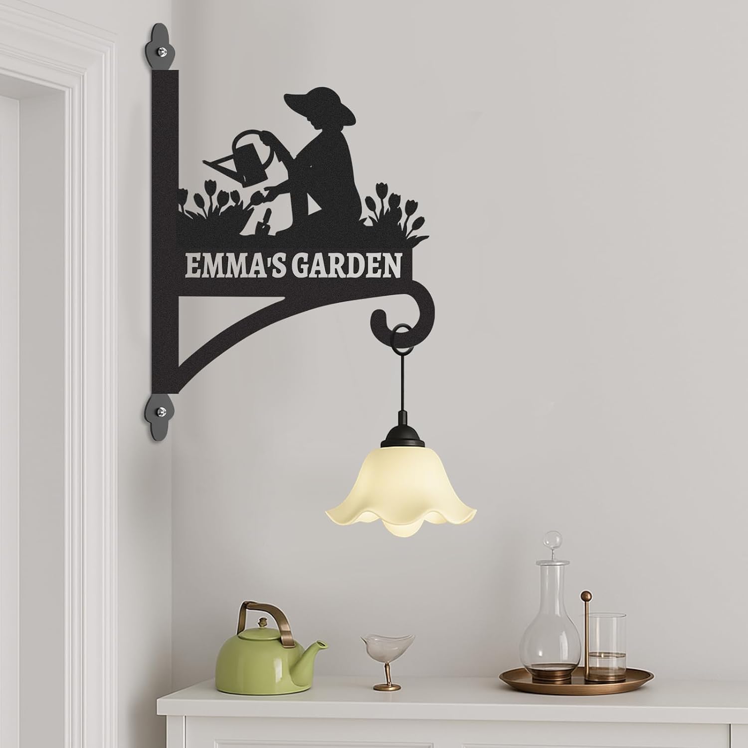 Skiennix Personalized Metal Plant Hangers - Heavy Duty Indoor & Outdoor Wall Bracket | Perfect for Bird Feeders & Lanterns
