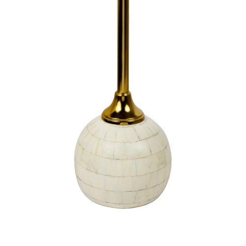 JONATHAN Y END1005A Evelyn 26" Modern Glam Metal/Resin Mosaic Pedestal Drink Table, Cream/Gold for Living Room, Bedroom, Office, Bathroom