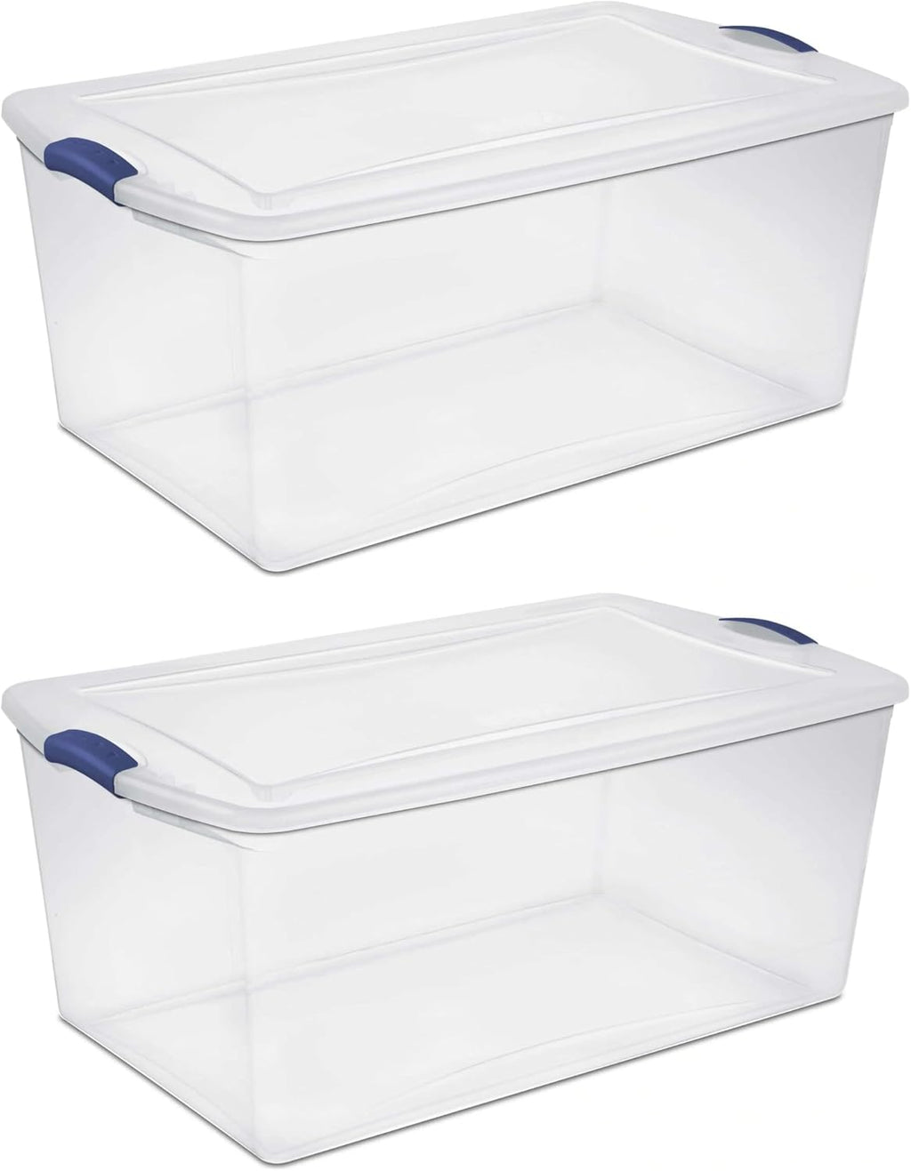 Regine Switzerland 105 QT Transparent Storage Box - Stackable with Blue Lock Mechanism | Ideal for Household & Seasonal Items