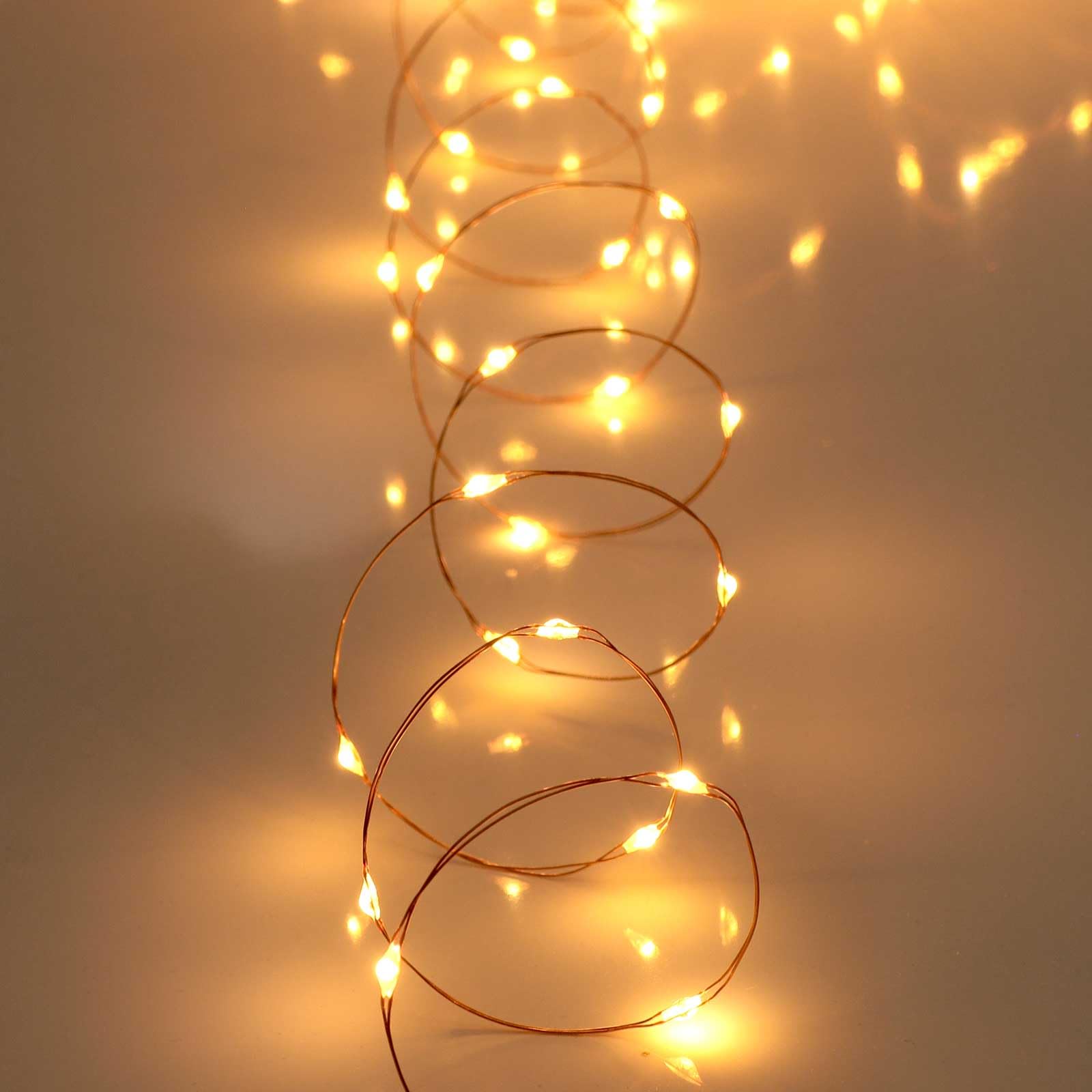 QBIS Warm White Fairy Lights on Copper Wire, 100 Micro LED String Lights with USB Plug, Timer, Multi Function, Adjust Brightness, Pretty Micro LED Christmas Lights