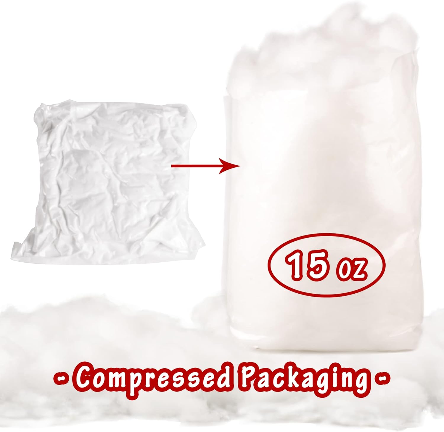 Skiennix Christmas Fake Snow Decor - 15oz Artificial Fluffy Snow for Winter Mantle & Village Decor
