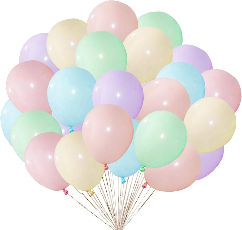 Skiennix 5-Inch Pastel Latex Balloons - 200-Pack Rainbow Macaron Candy Party Decorations for Weddings & Birthdays