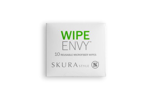 Skura Style WIPE ENVY™ All Purpose Lint Free Microfiber Reusable Cleaning Wipes – White, 10 Count