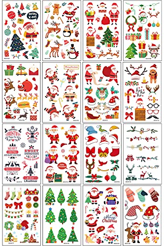 Felico Christmas Temporary Tattoos - 240 Pcs Xmas Party Favors