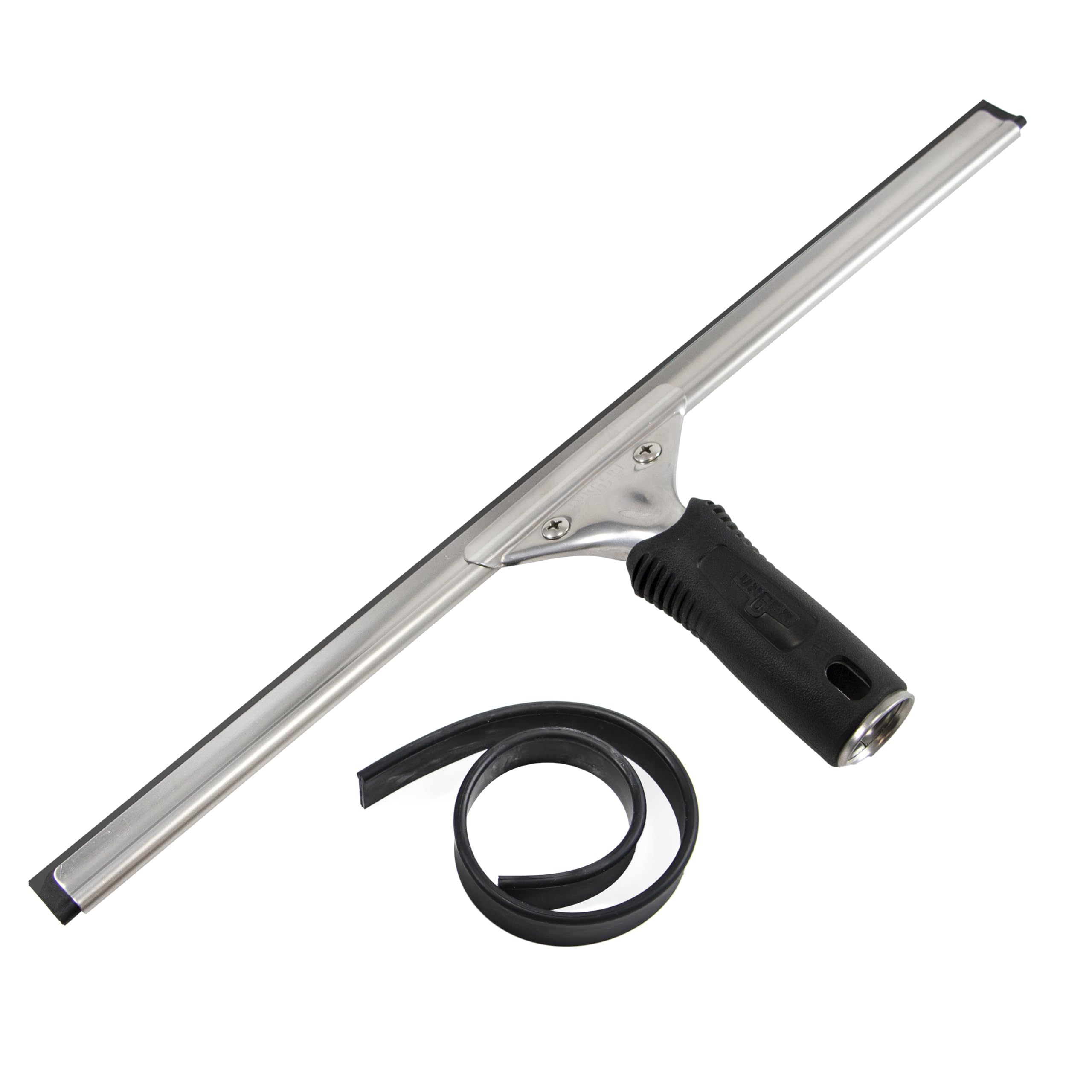 Unger Connect and Clean 16” Performance Window and Glass Cleaning Squeegee with Replacement Rubber, Cleaning Supplies, Heavy Duty Household Cleaner Tools with Streak-Free Results