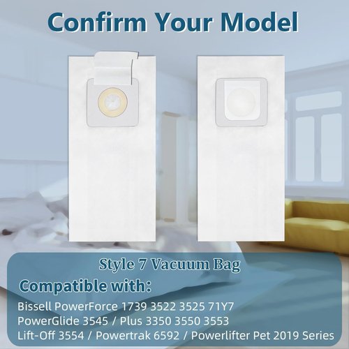 Bissell Vacuum Cleaner Bags - 10 Pack Replacement for PowerForce Series 1739, 3522, 3525, 3545, 3550, 3554, 6592 | Part #32120