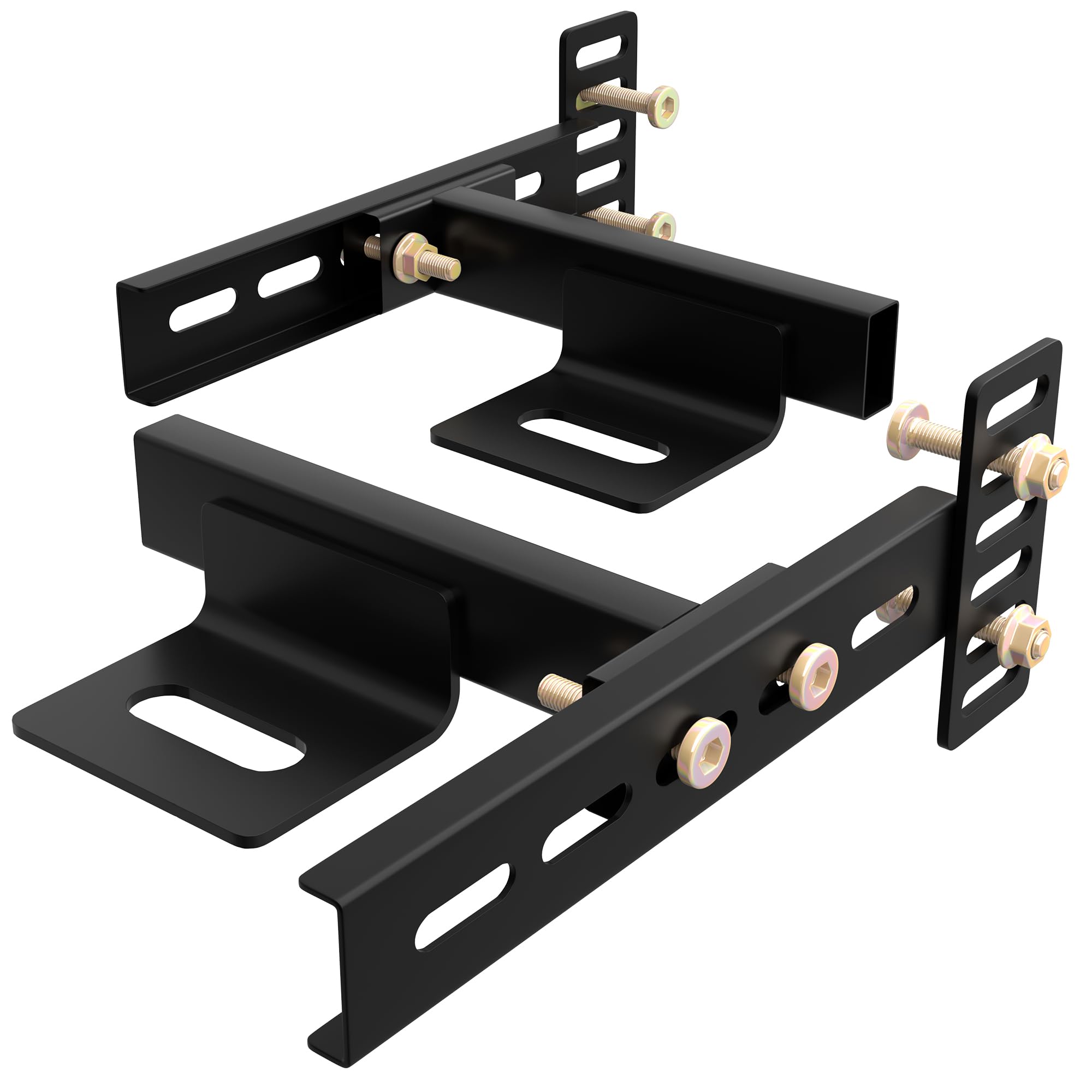 Ogonbrick Headboard Brackets Adjustable，Adjustable Headboard Bracket for Bed Frame Headboard Wall Mounting Brackets with Footboard Extension Kit Fit Matte Black