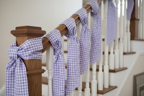 Elegant Wreath Sash by [Brand Name] - Purple White Checkered Plaid Bow Ribbon Bundle | 2 Pack (5.12" x 54.33") for Easter & Spring Decor