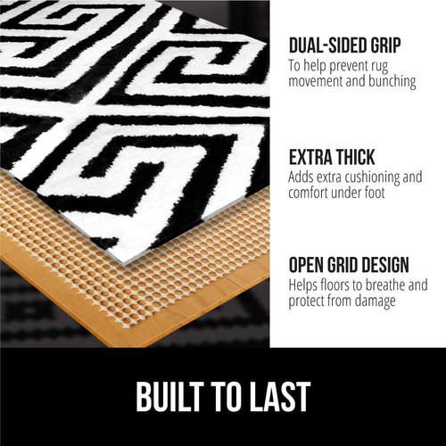 GORILLA GRIP Rug Pad Gripper - Slip & Skid Resistant 5x7 FT | Safe & Secure Under Area Rugs