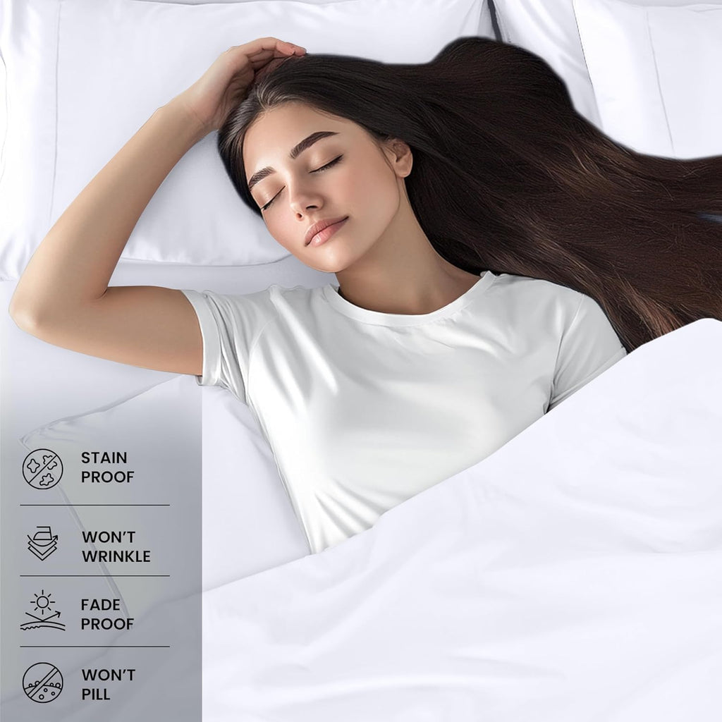 Utopia Bedding Full Bed Sheets Set - Soft Brushed Microfiber - Fade & Shrinkage Resistant - White