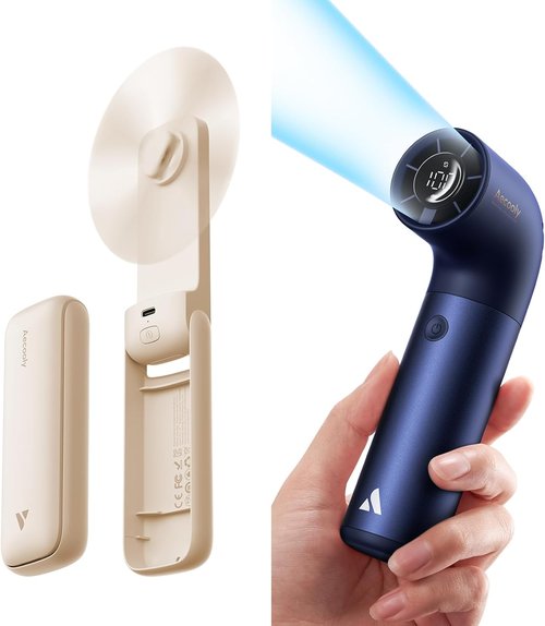 Aecooly Portable Handheld Fan - Slim Design for Easy Carrying | Perfect for Travel and Outdoor Use