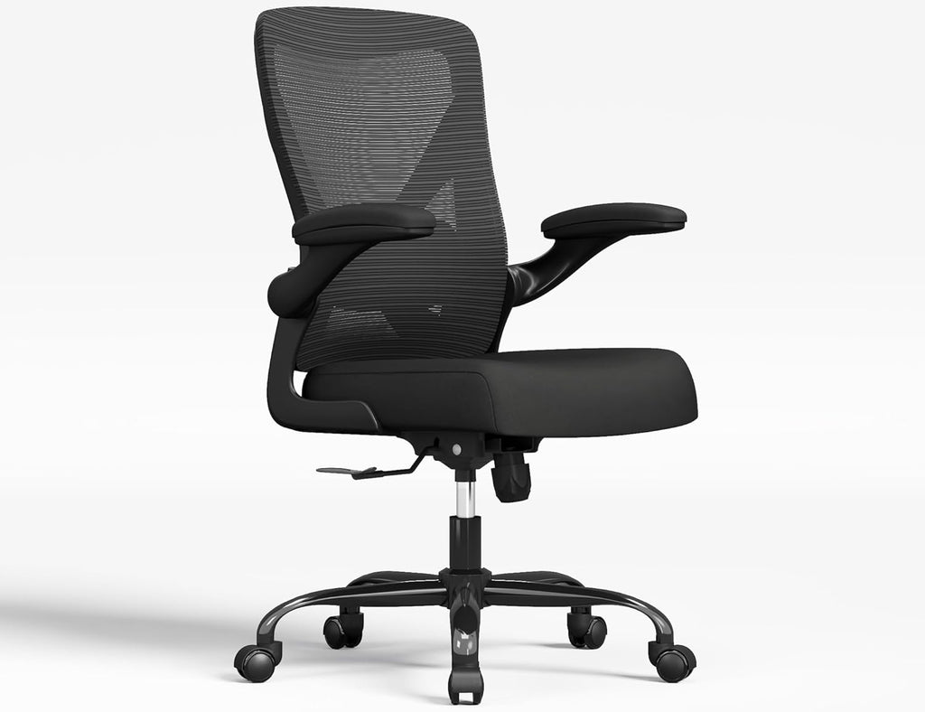 Skiennix Ergonomic Office Chair - Adjustable Lumbar Support for Home Office & Gaming - Comfortable Black Design