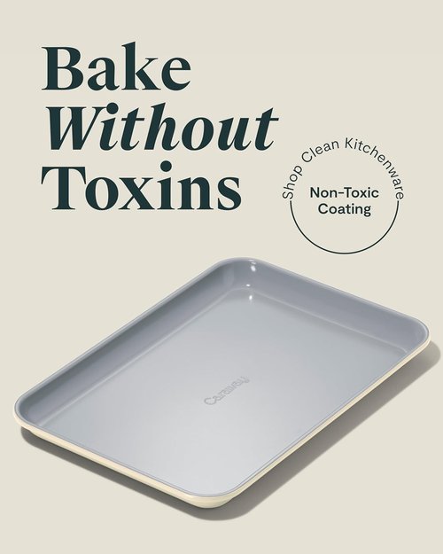 Caraway Nonstick Ceramic Baking Sheet - Non-Toxic, PTFE & PFOA Free, 9x13” - Oven Safe Mini Sheet Pan - Cream