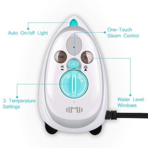 IIMII Mini Travel Steam Iron, Dual Voltage 420W Power, Fast Heat Up, Powerful Steam, Non-Stick Soleplate and Compact Design, Best Travel Quilting Sewing Iron