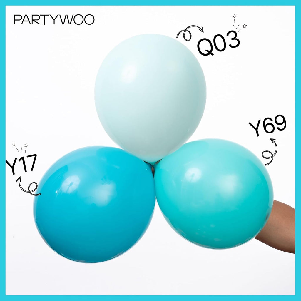 PartyWoo Dark Teal Balloons - 50pcs 12 Inch Turquoise Aqua Blue for Weddings, Graduations & Parties