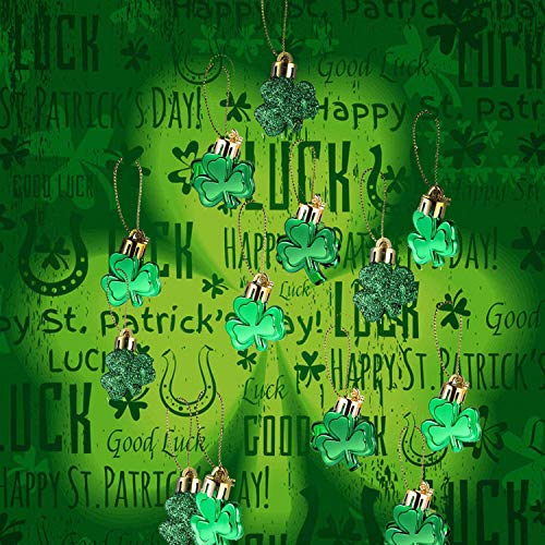 30 PCS St. Patrick's Day Shamrock Ornament Set - Good Luck Clover Decor