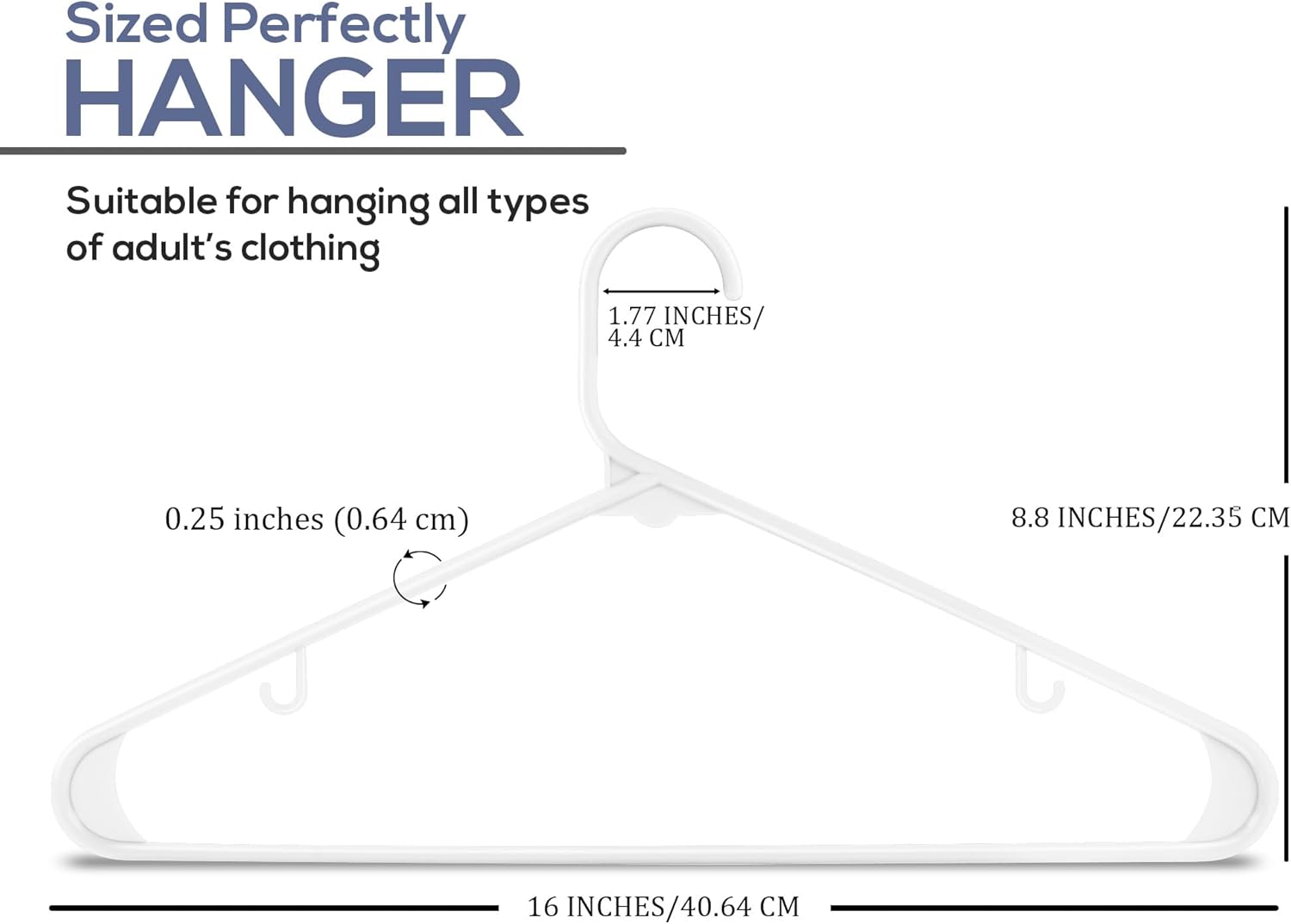 Utopia Home Plastic Hangers 200 Pack - Durable Space-Saving Closet Organizers - Ideal for Shirts, Pants & Coats (White)
