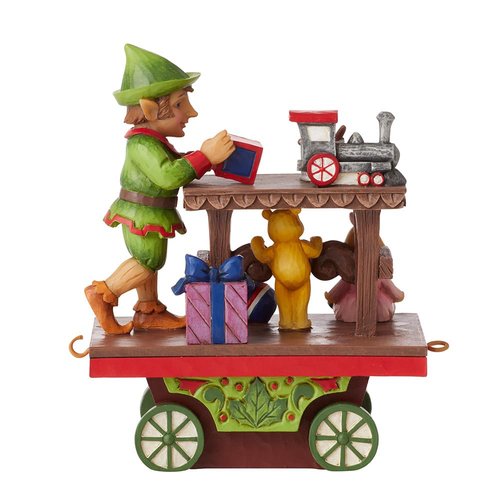 Enesco Jim Shore Heartwood Creek Annuam Train Car Elf with Toys Figurine, 5.125 Inch, Multicolor