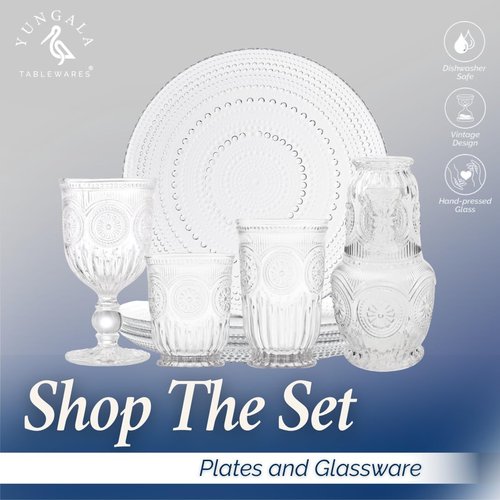 Yungala Clear Highball Glasses Set of 6 Tall Drinking Glasses 10 oz