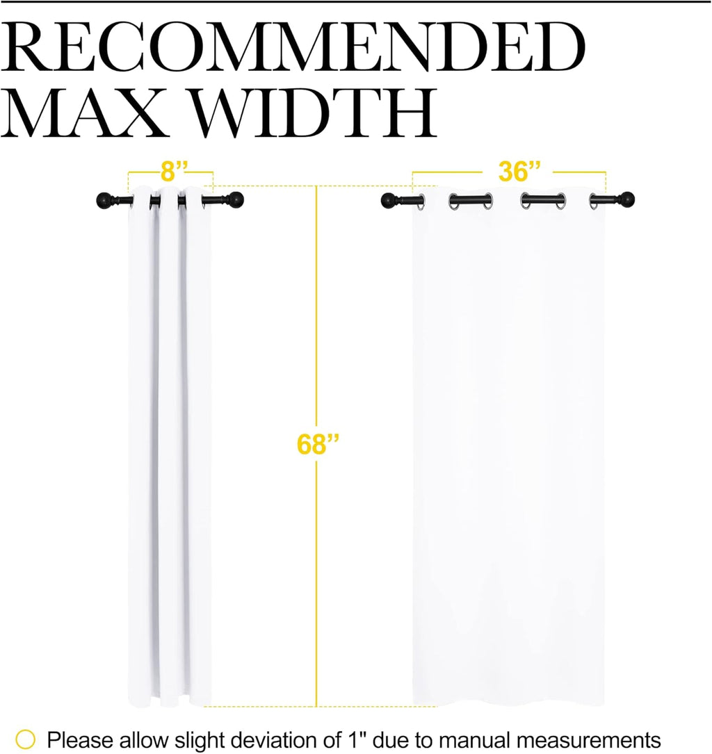 NICETOWN White Small Window Blackout Curtain Panels - 50% Light Blocking | Set of 2 (42" x 68") for Bedroom & Dining Room