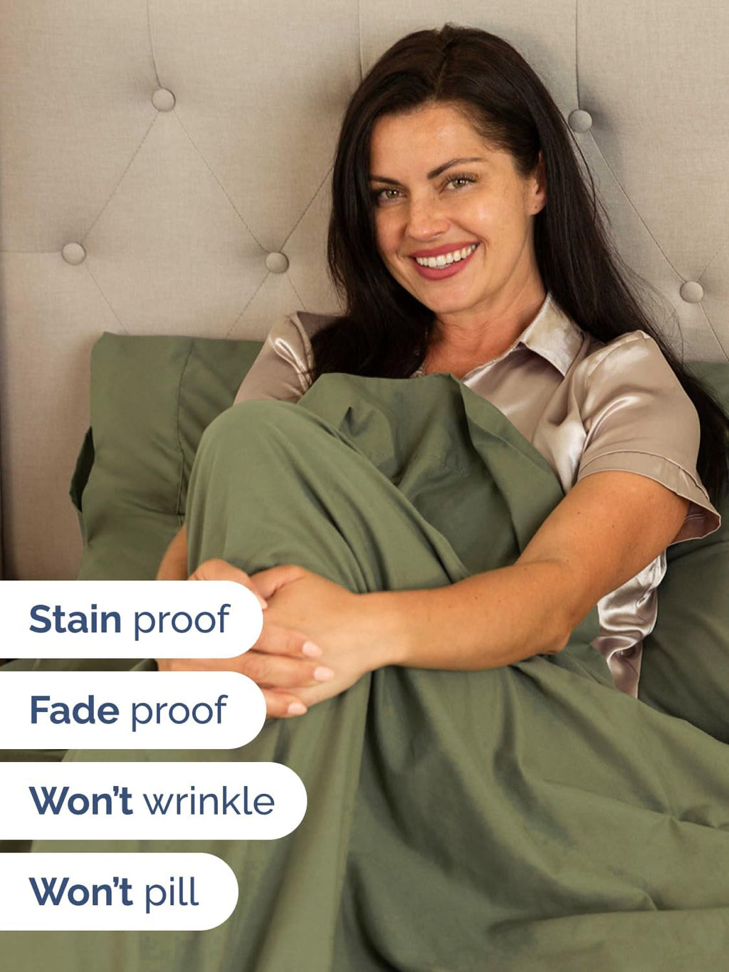 Skiennix Extra Deep Twin Sheet Set | 4-Piece Breathable Cooling Bedding - Soft, Wrinkle-Free Sage Green