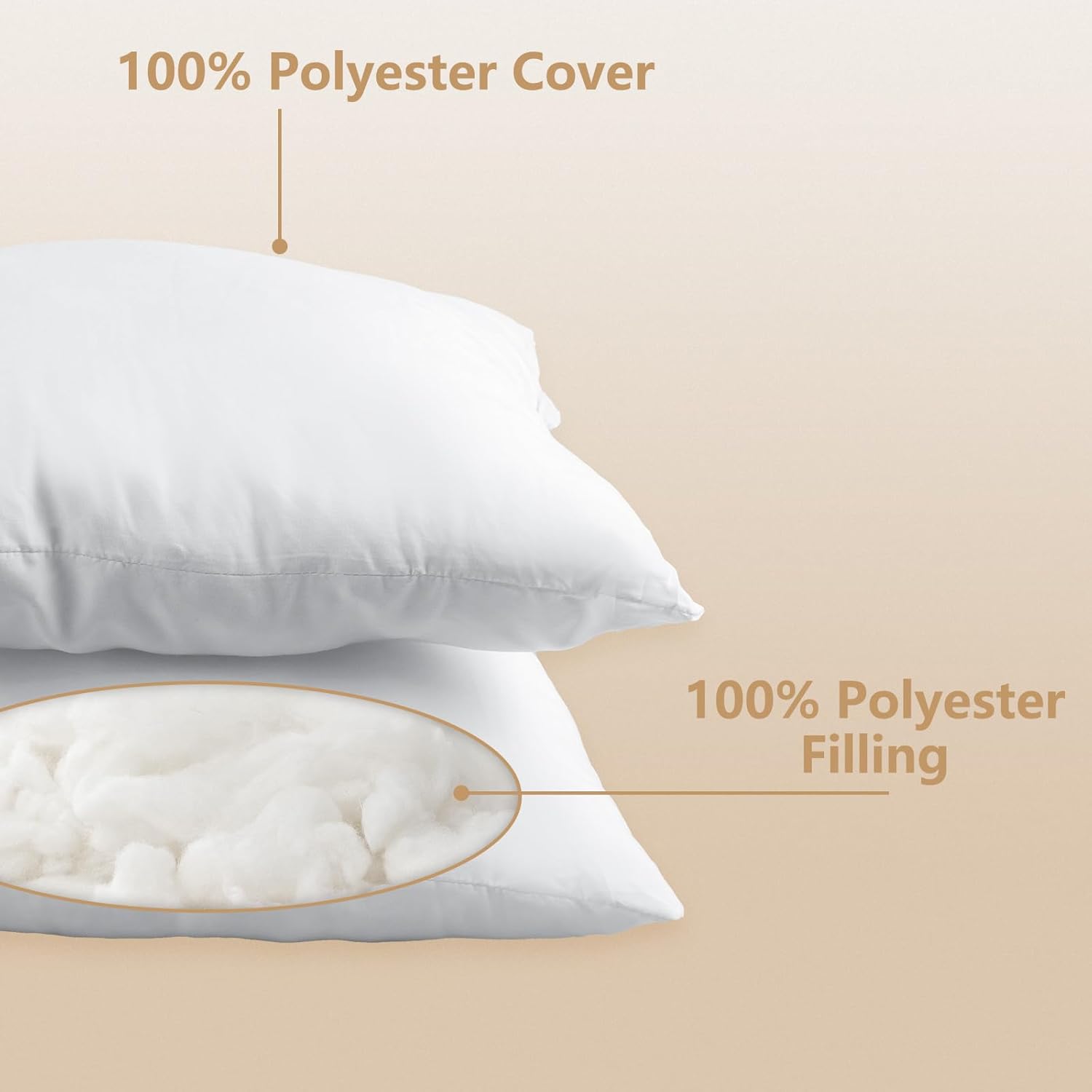 Obruosci Luxury Pillow Inserts - Hypoallergenic Ultra Soft Cushion Fillers | Pack of 4, 18 x 18 Inches