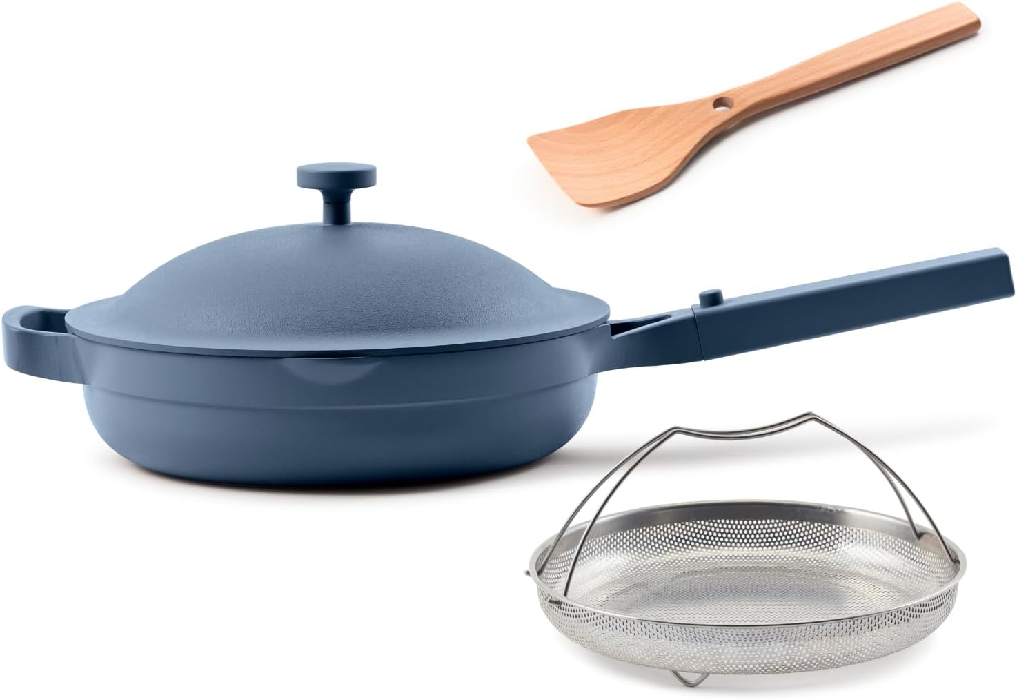 Our Place Always Pan 2.0 - 10.5” Nonstick Ceramic Cookware | Toxin-Free & Versatile 10-in-1 Design | Safe for All Cooktops & Ovens | Blue Salt