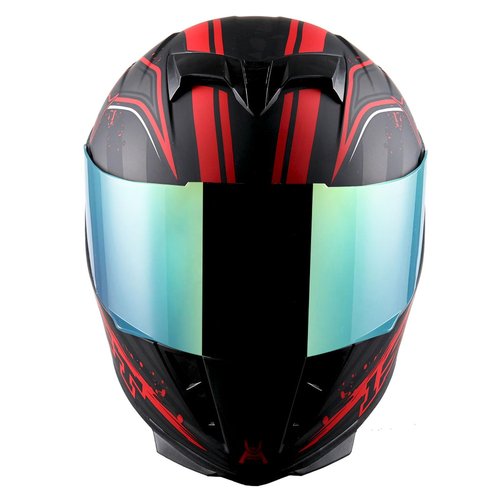 1STORM Motorcycle Full Face Helmet Skull King Matt Red+ One Extra Clear Shield, Size Large (57-58 cm,22.4/22.8 Inch)