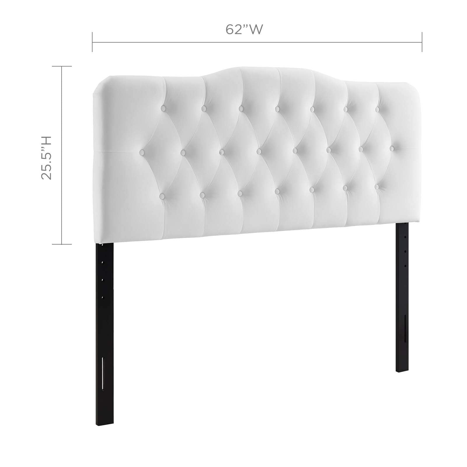 Modway Annabel Diamond Tufted Performance Velvet Queen Headboard in White