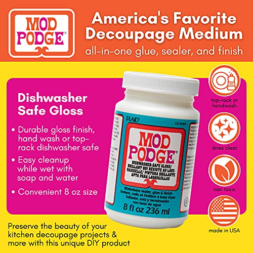 Mod Podge Dishwasher Safe Clear Glue Sealer & Finish - 8 oz