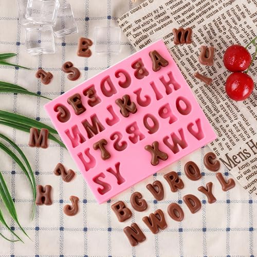 6PCS Silicone Chocolate Molds Set - Letters & Numbers for Baking