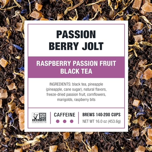 Passion Berry Black Tea - Loose Leaf Raspberry Passion Fruit Blend, 16oz