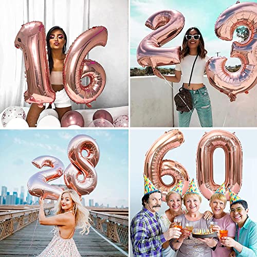 40 Inch Rose Gold Number 8 Balloon - Giant Foil for Parties