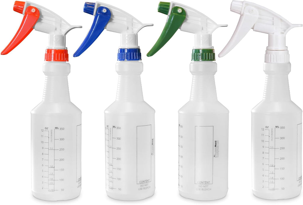 Skiennix 16 oz Commercial-Grade Spray Bottles - Ideal for Cleaning, Essential Oils & More | Made in USA (4-Pack)